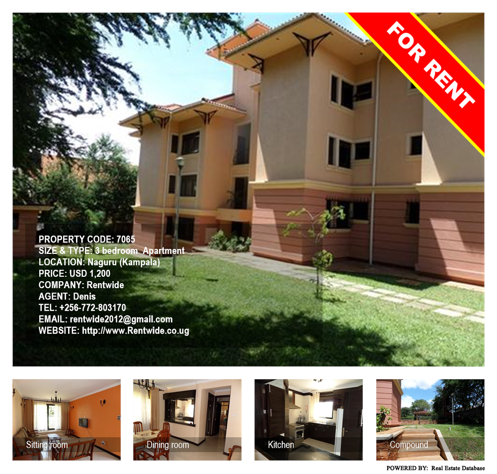 3 bedroom Apartment  for rent in Naguru Kampala Uganda, code: 7065