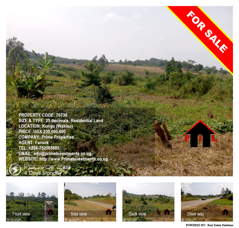 Residential Land  for sale in Kungu Wakiso Uganda, code: 70730