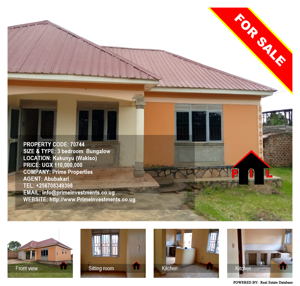 3 bedroom Bungalow  for sale in Kakunyu Wakiso Uganda, code: 70744