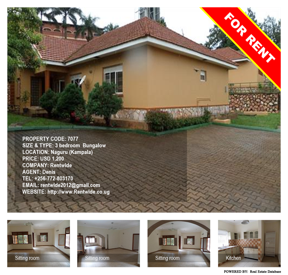3 bedroom Bungalow  for rent in Naguru Kampala Uganda, code: 7077