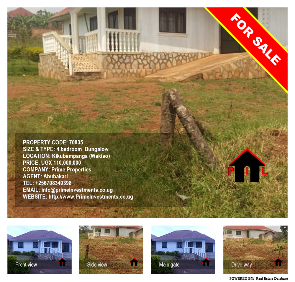 4 bedroom Bungalow  for sale in Kikubampanga Wakiso Uganda, code: 70835