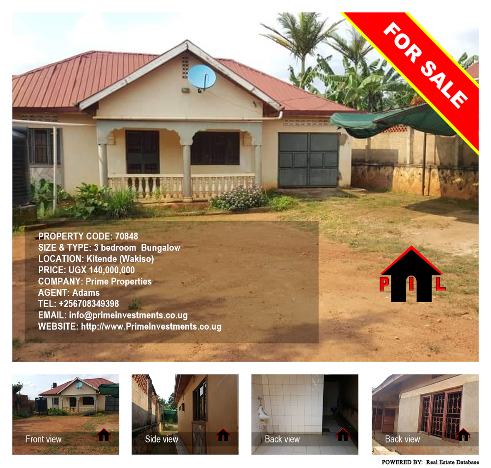 3 bedroom Bungalow  for sale in Kitende Wakiso Uganda, code: 70848