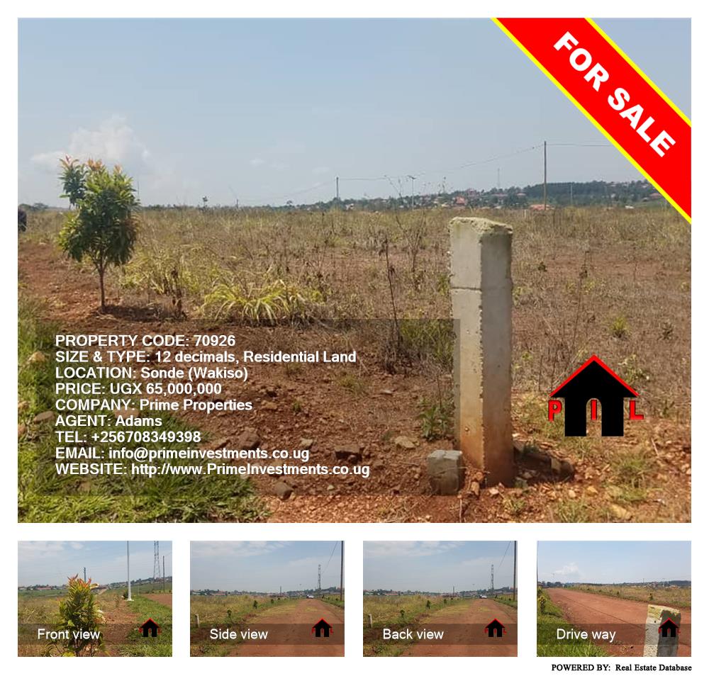 Residential Land  for sale in Sonde Wakiso Uganda, code: 70926