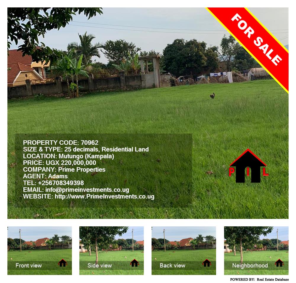 Residential Land  for sale in Mutungo Kampala Uganda, code: 70962
