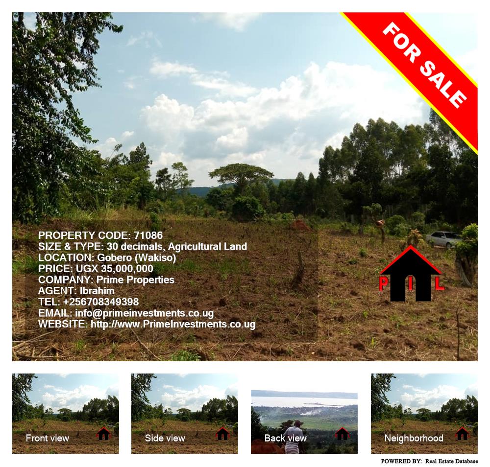 Agricultural Land  for sale in Gobelo Wakiso Uganda, code: 71086