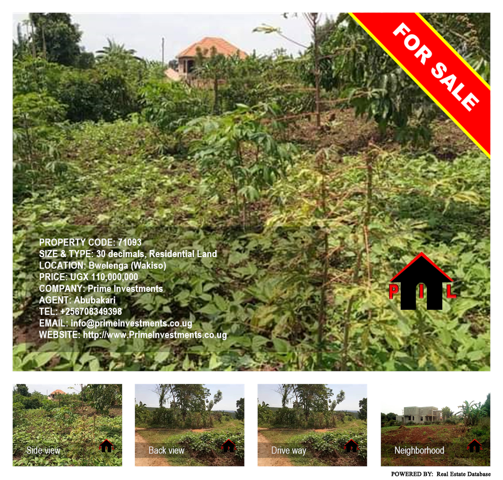 Residential Land  for sale in Bwelenga Wakiso Uganda, code: 71093