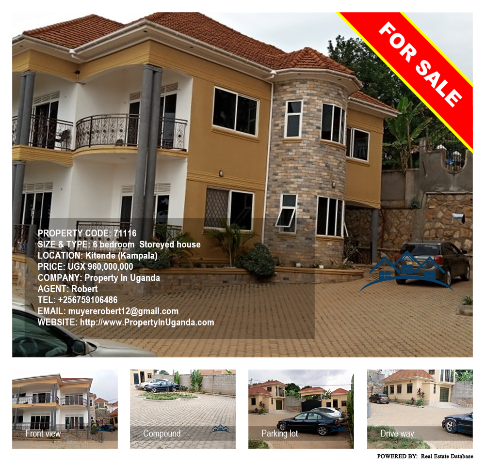 6 bedroom Storeyed house  for sale in Kitende Kampala Uganda, code: 71116