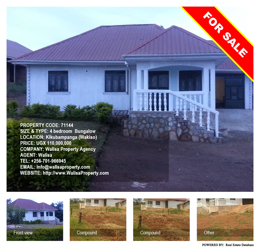 4 bedroom Bungalow  for sale in Kikubampanga Wakiso Uganda, code: 71144