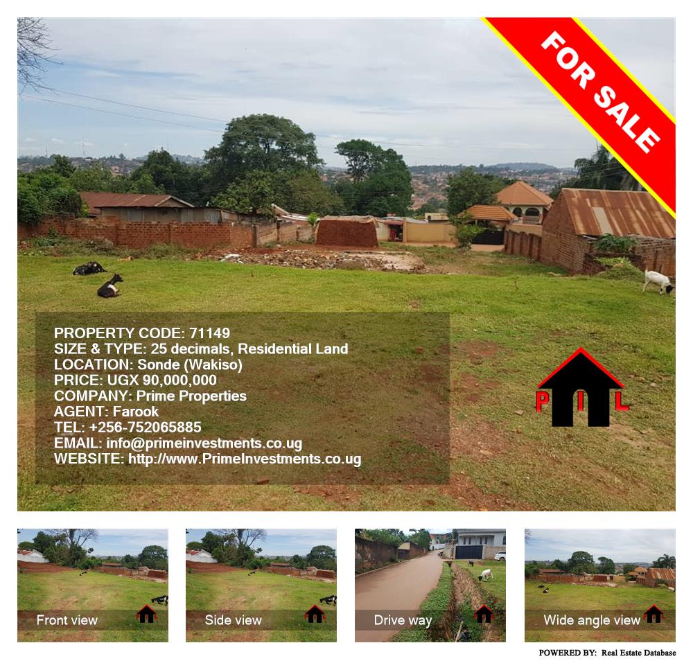 Residential Land  for sale in Sonde Wakiso Uganda, code: 71149