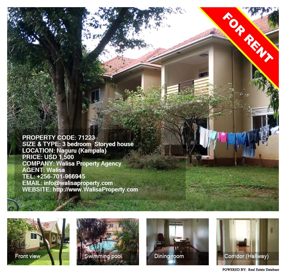 3 bedroom Storeyed house  for rent in Naguru Kampala Uganda, code: 71223