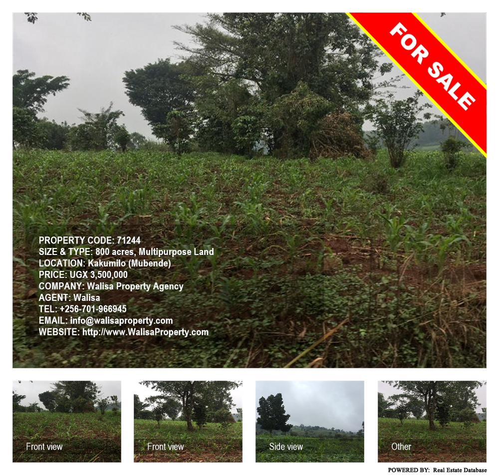 Multipurpose Land  for sale in Kakumilo Mubende Uganda, code: 71244