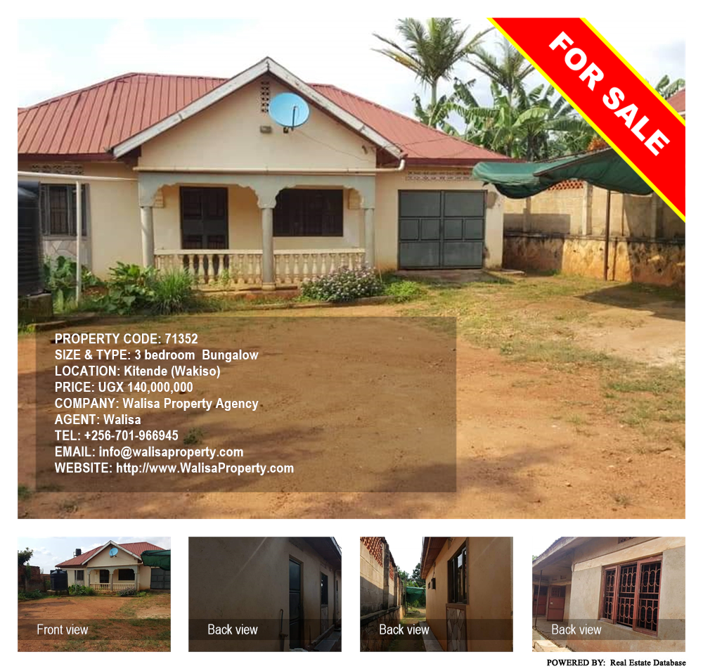 3 bedroom Bungalow  for sale in Kitende Wakiso Uganda, code: 71352