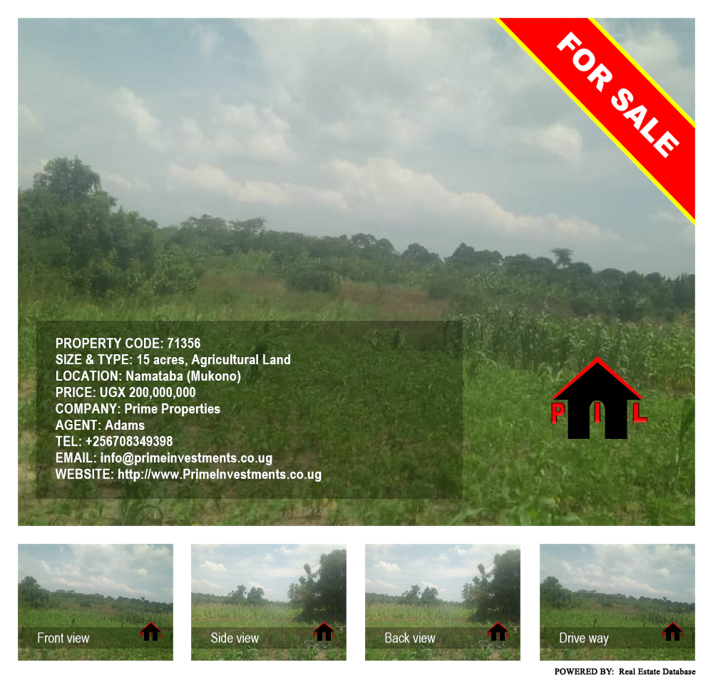 Agricultural Land  for sale in Namataba Mukono Uganda, code: 71356