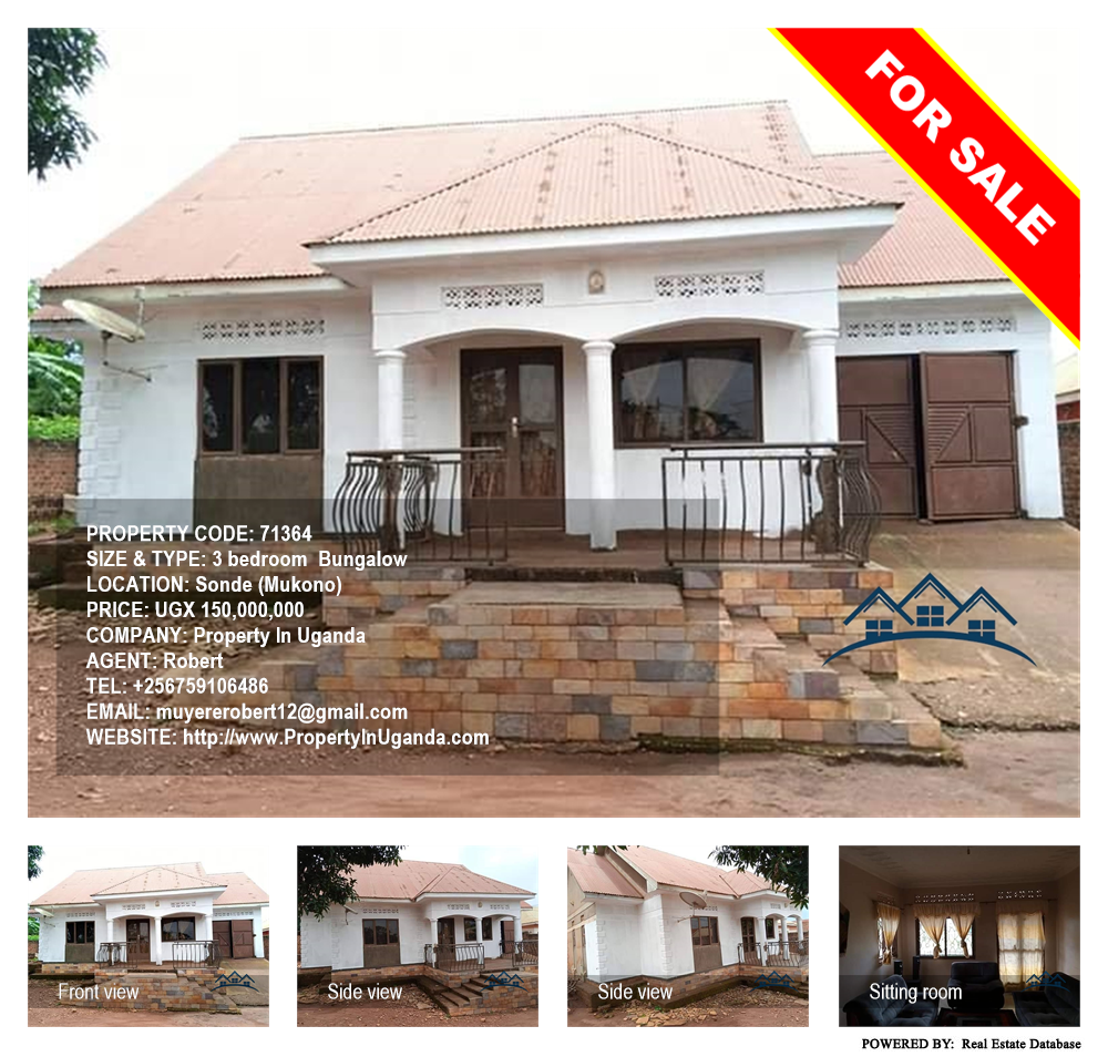 3 bedroom Bungalow  for sale in Sonde Mukono Uganda, code: 71364