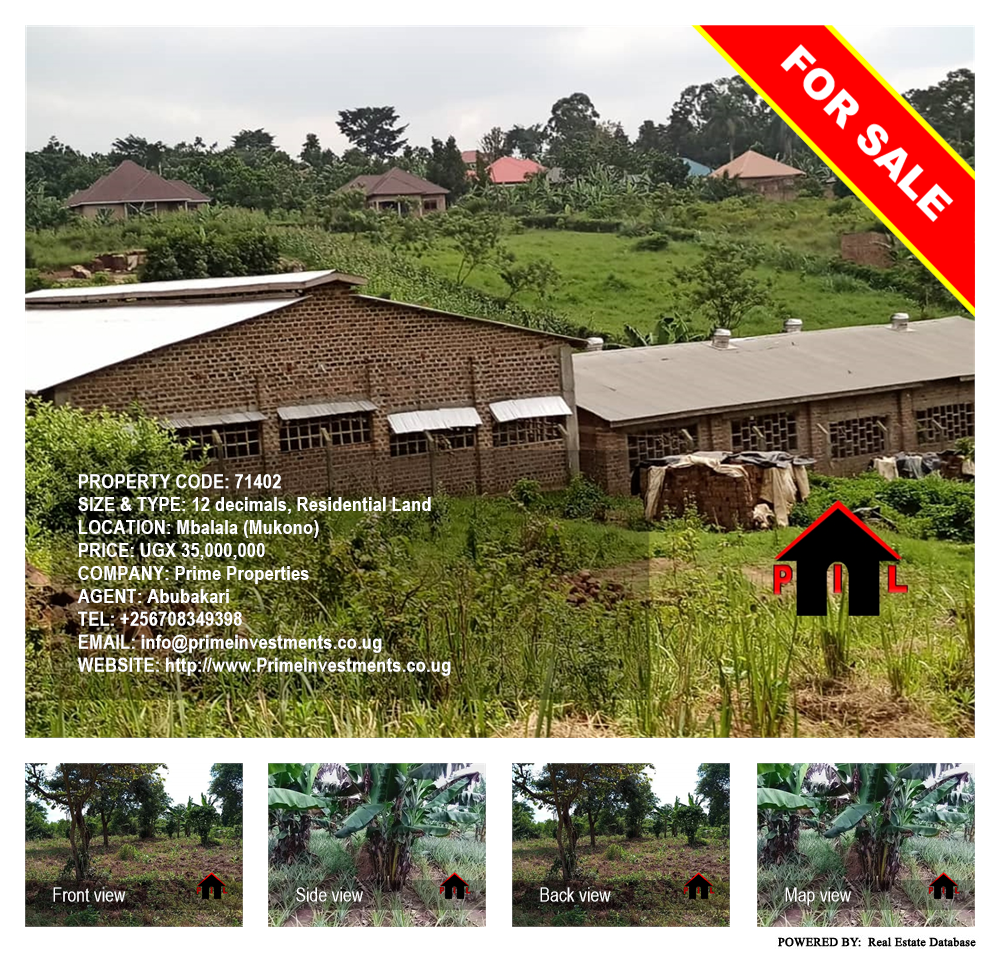 Residential Land  for sale in Mbalala Mukono Uganda, code: 71402