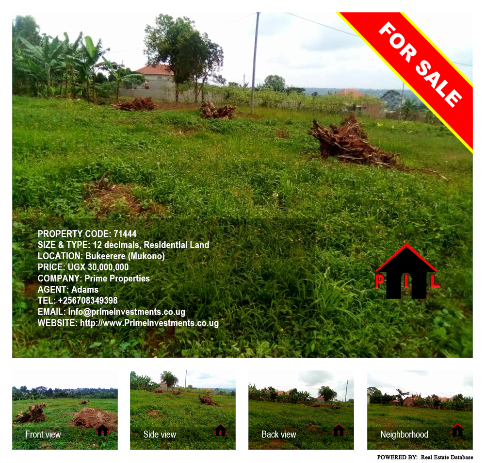 Residential Land  for sale in Bukeelele Mukono Uganda, code: 71444