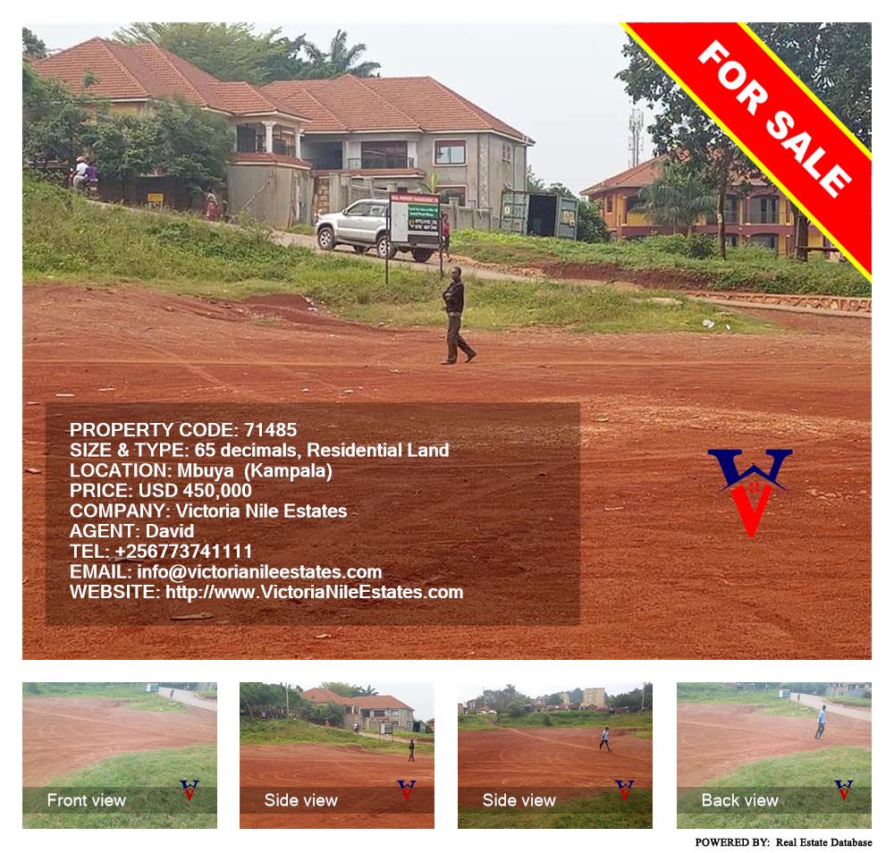 Residential Land  for sale in Mbuya Kampala Uganda, code: 71485