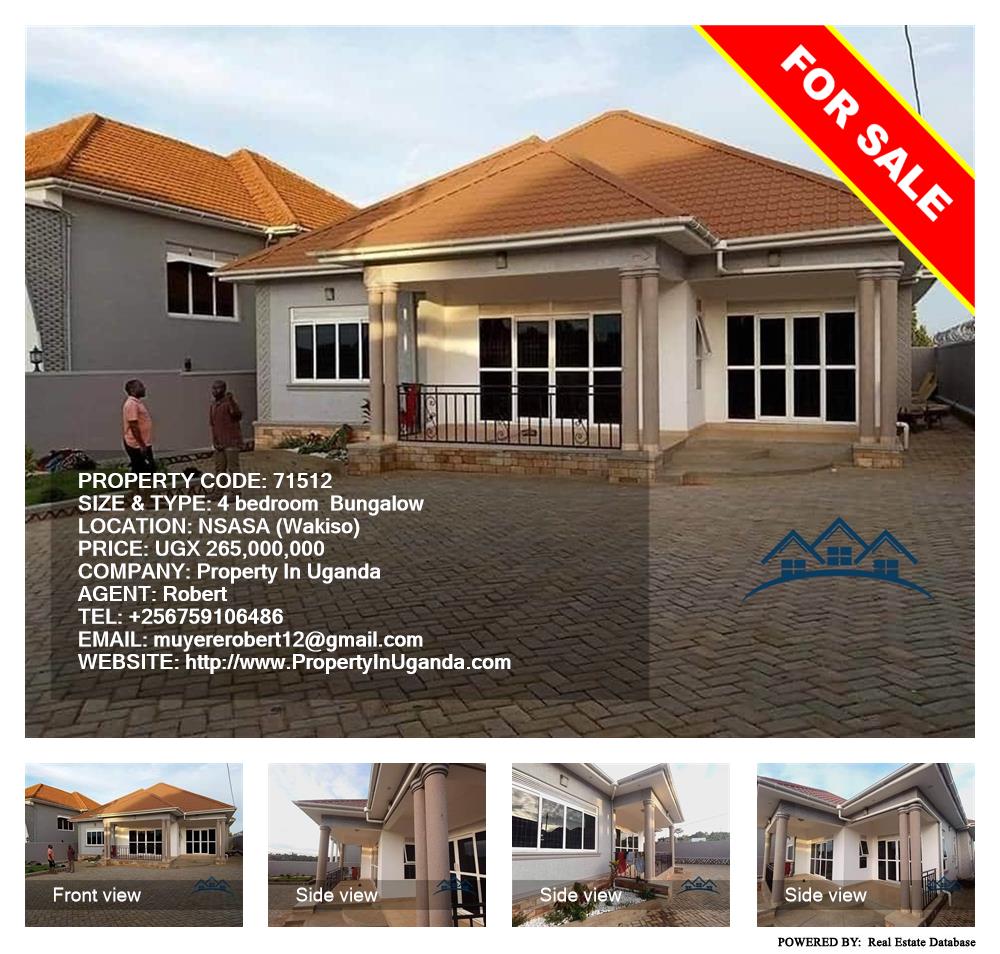 4 bedroom Bungalow  for sale in Nsasa Wakiso Uganda, code: 71512