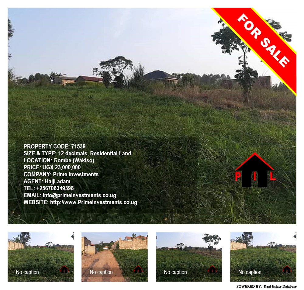 Residential Land  for sale in Gombe Wakiso Uganda, code: 71539