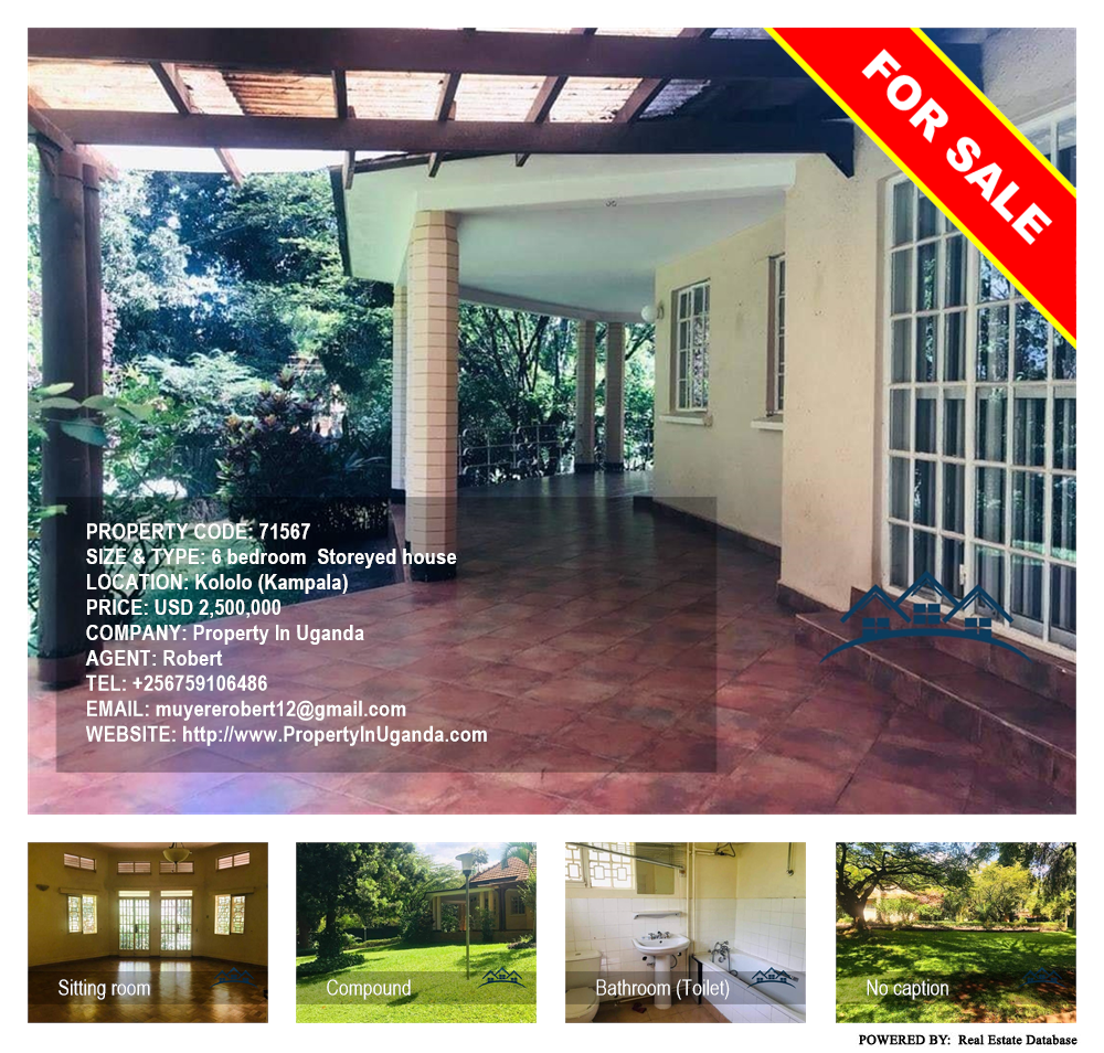 6 bedroom Storeyed house  for sale in Kololo Kampala Uganda, code: 71567