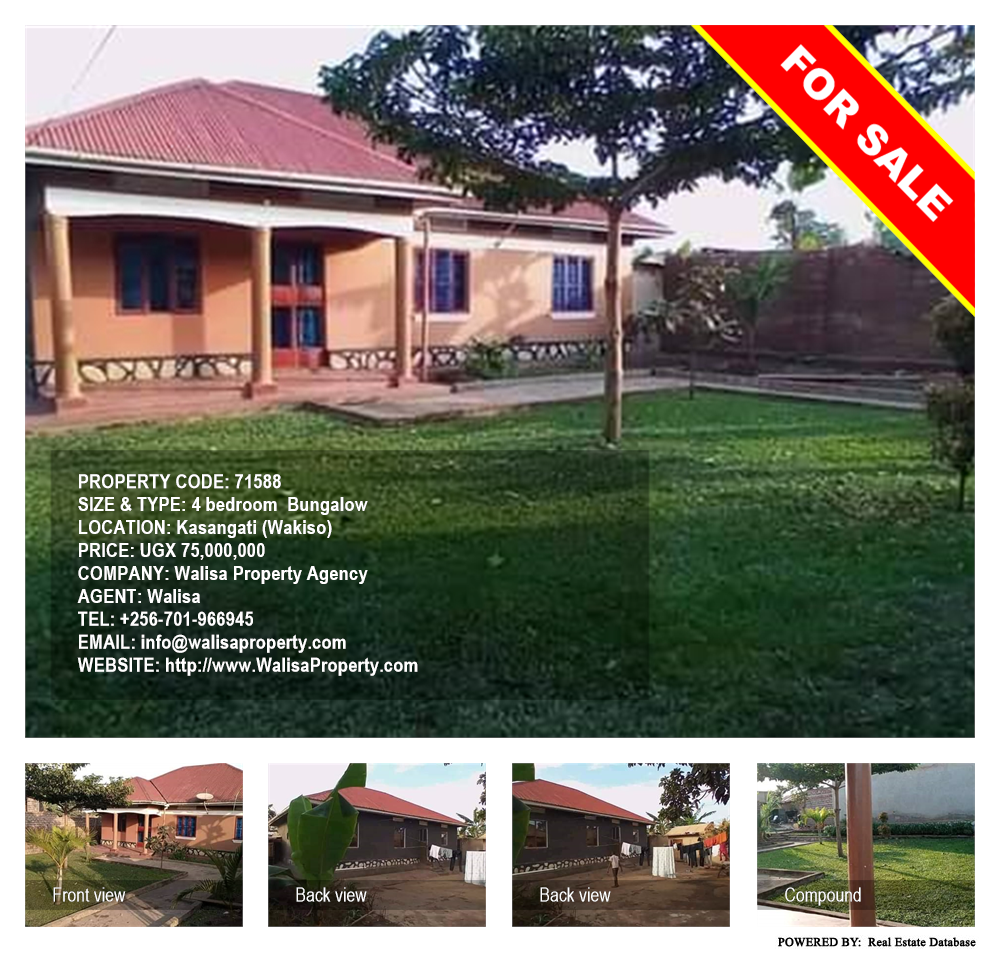 4 bedroom Bungalow  for sale in Kasangati Wakiso Uganda, code: 71588