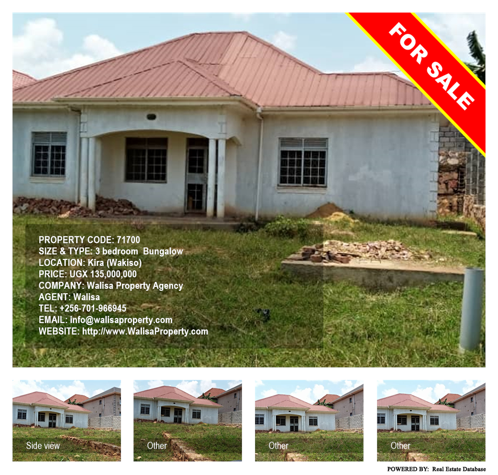 3 bedroom Bungalow  for sale in Kira Wakiso Uganda, code: 71700