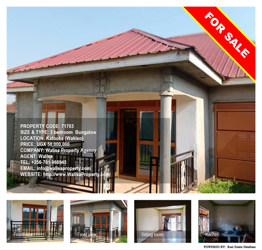 3 bedroom Bungalow  for sale in Katooke Wakiso Uganda, code: 71703