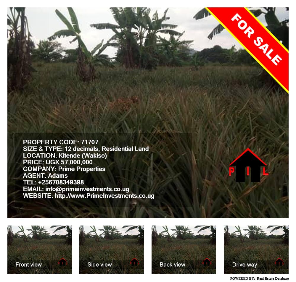 Residential Land  for sale in Kitende Wakiso Uganda, code: 71707