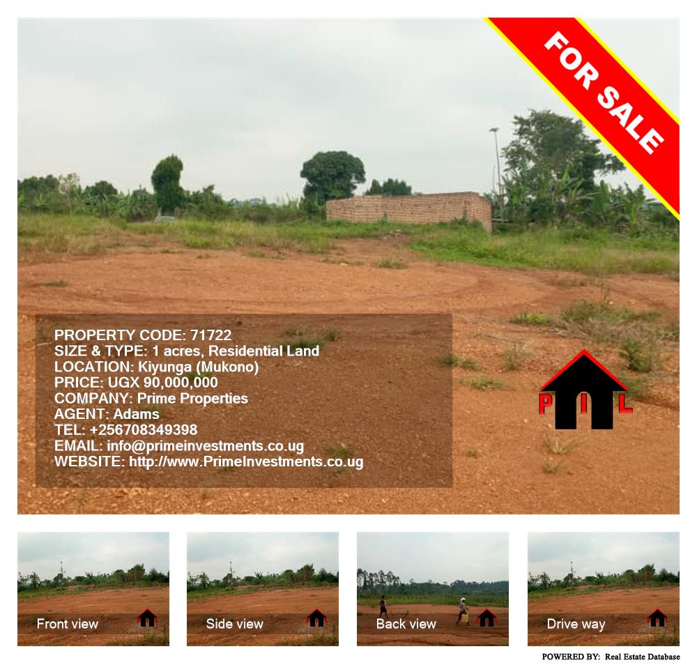 Residential Land  for sale in Kiyunga Mukono Uganda, code: 71722