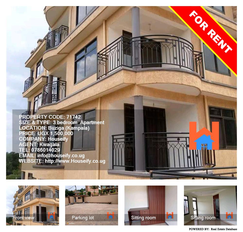 3 bedroom Apartment  for rent in Buziga Kampala Uganda, code: 71742