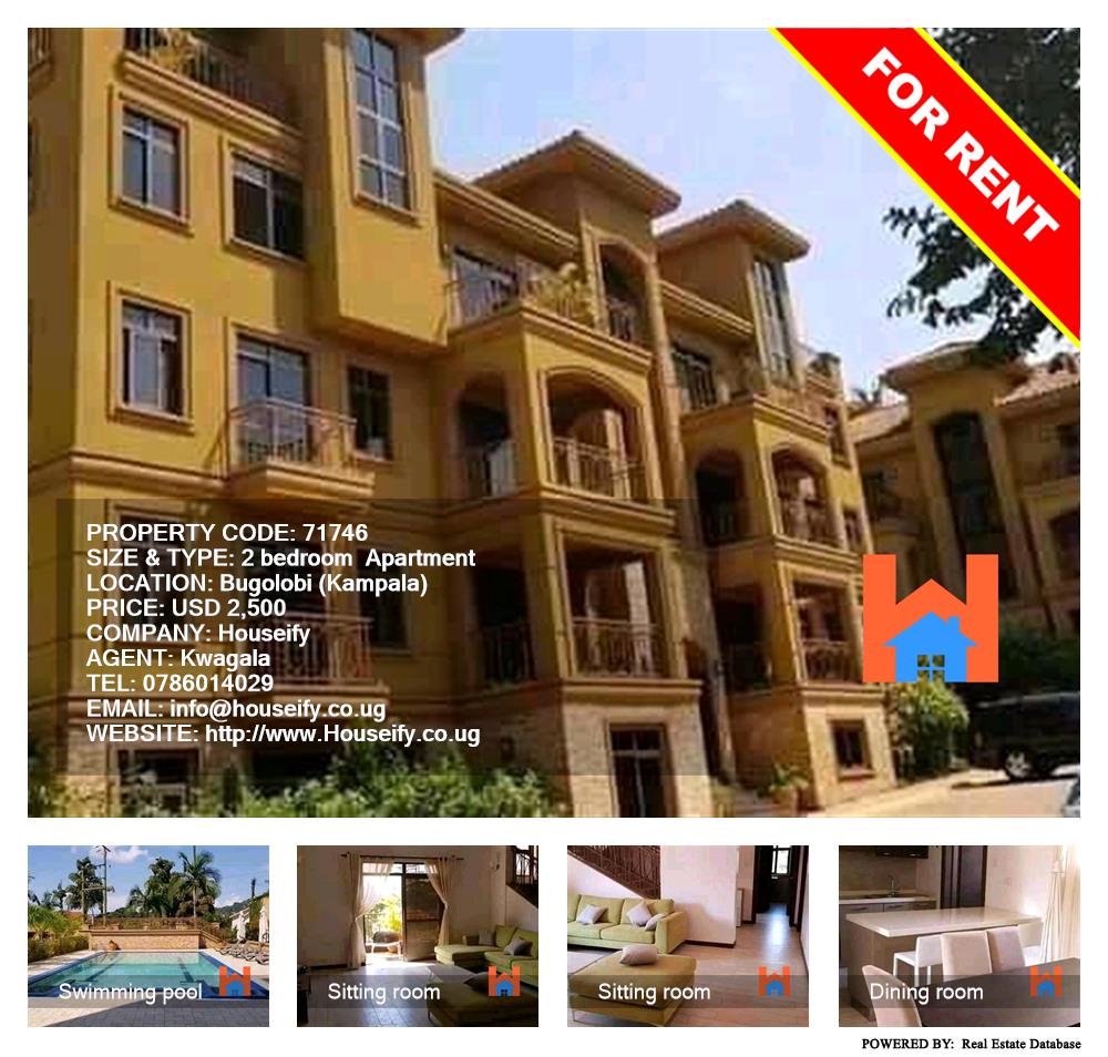 2 bedroom Apartment  for rent in Bugoloobi Kampala Uganda, code: 71746