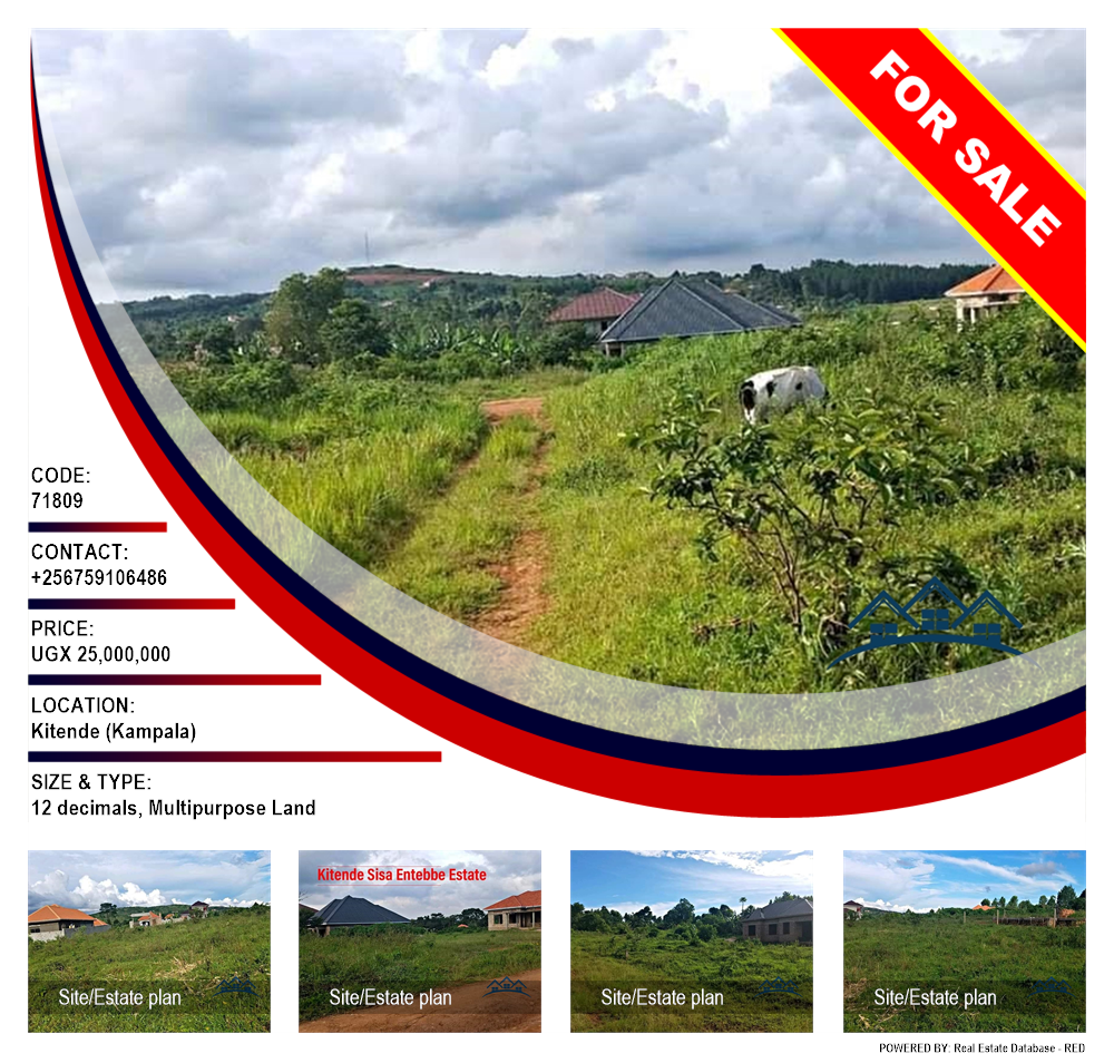 Multipurpose Land  for sale in Kitende Kampala Uganda, code: 71809
