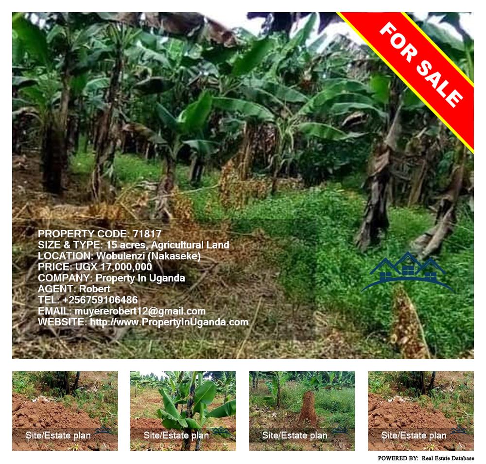 Agricultural Land  for sale in Wobulenzi Nakaseke Uganda, code: 71817
