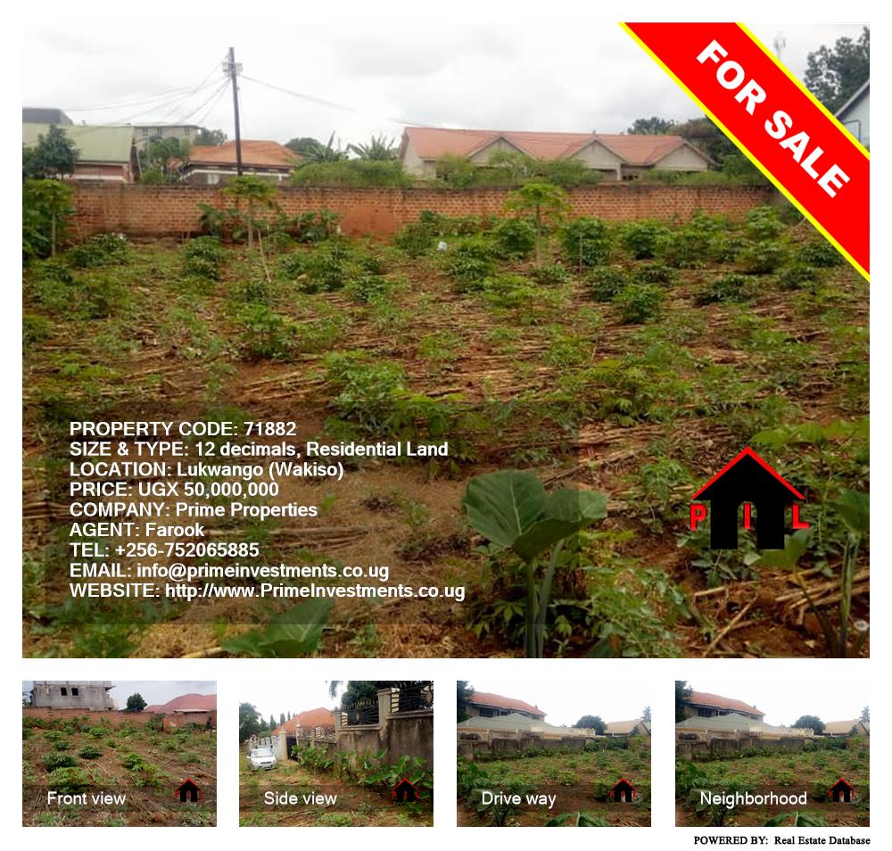 Residential Land  for sale in Lukwango Wakiso Uganda, code: 71882
