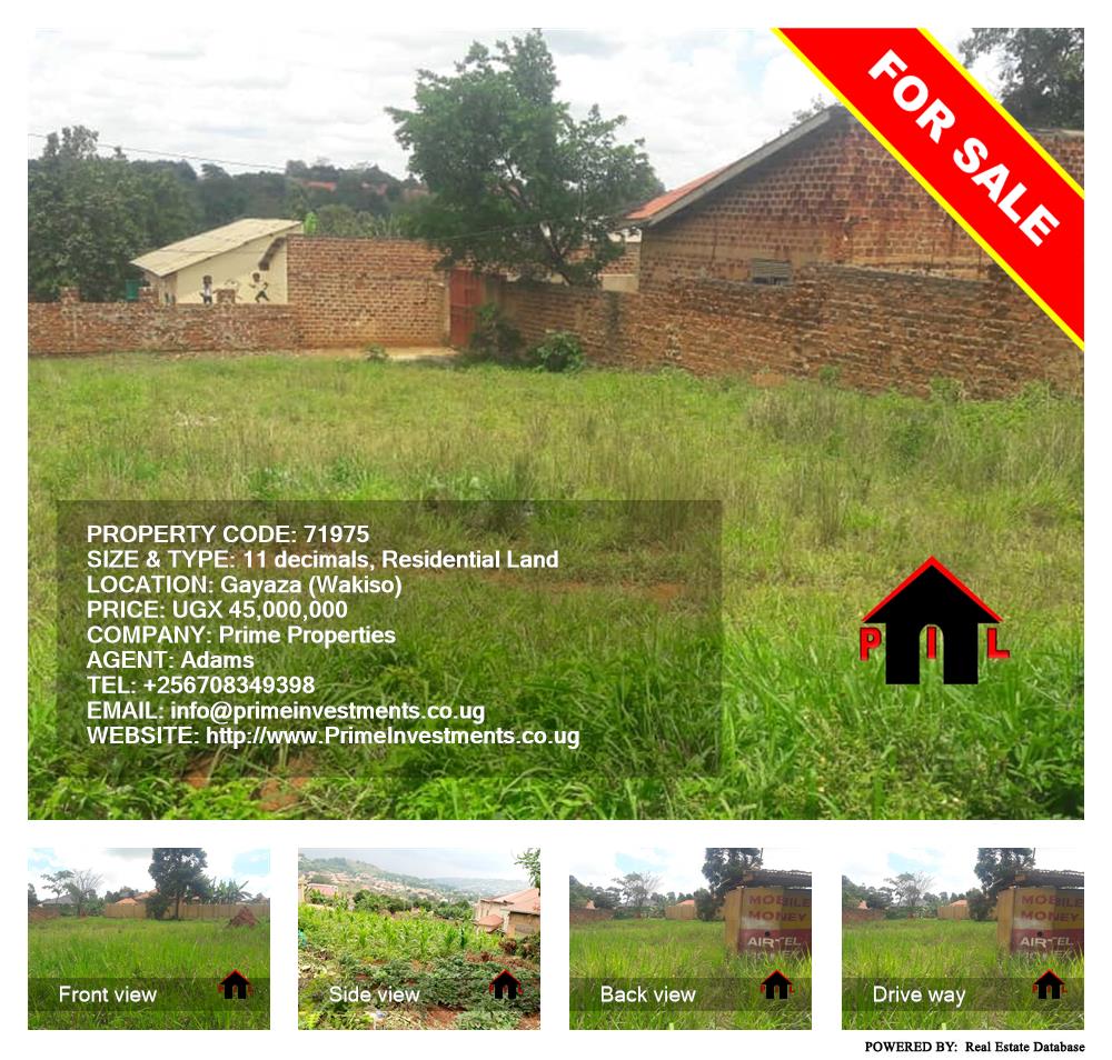 Residential Land  for sale in Gayaza Wakiso Uganda, code: 71975