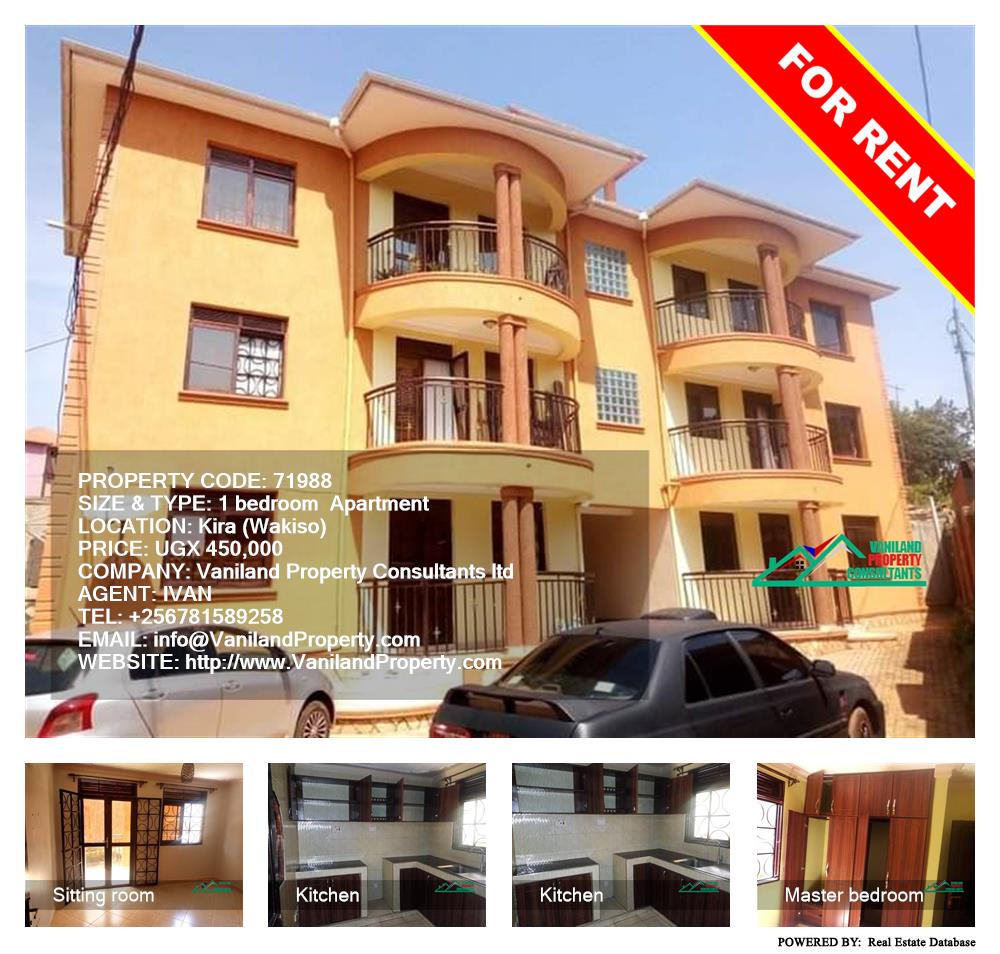 1 bedroom Apartment  for rent in Kira Wakiso Uganda, code: 71988