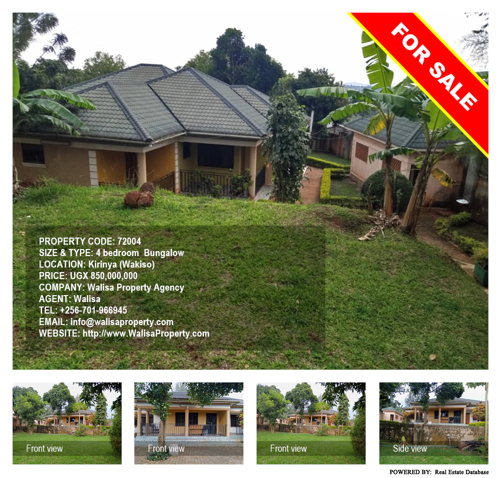 4 bedroom Bungalow  for sale in Kirinya Wakiso Uganda, code: 72004