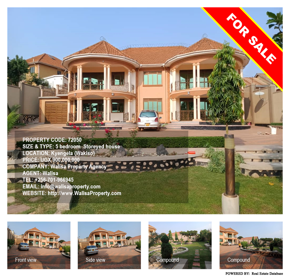 5 bedroom Storeyed house  for sale in Kyengela Wakiso Uganda, code: 72050