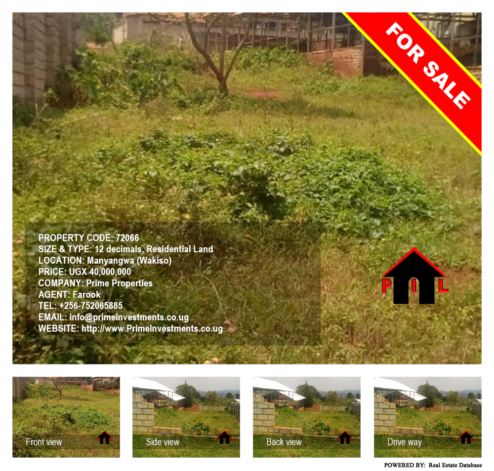 Residential Land  for sale in Manyangwa Wakiso Uganda, code: 72066