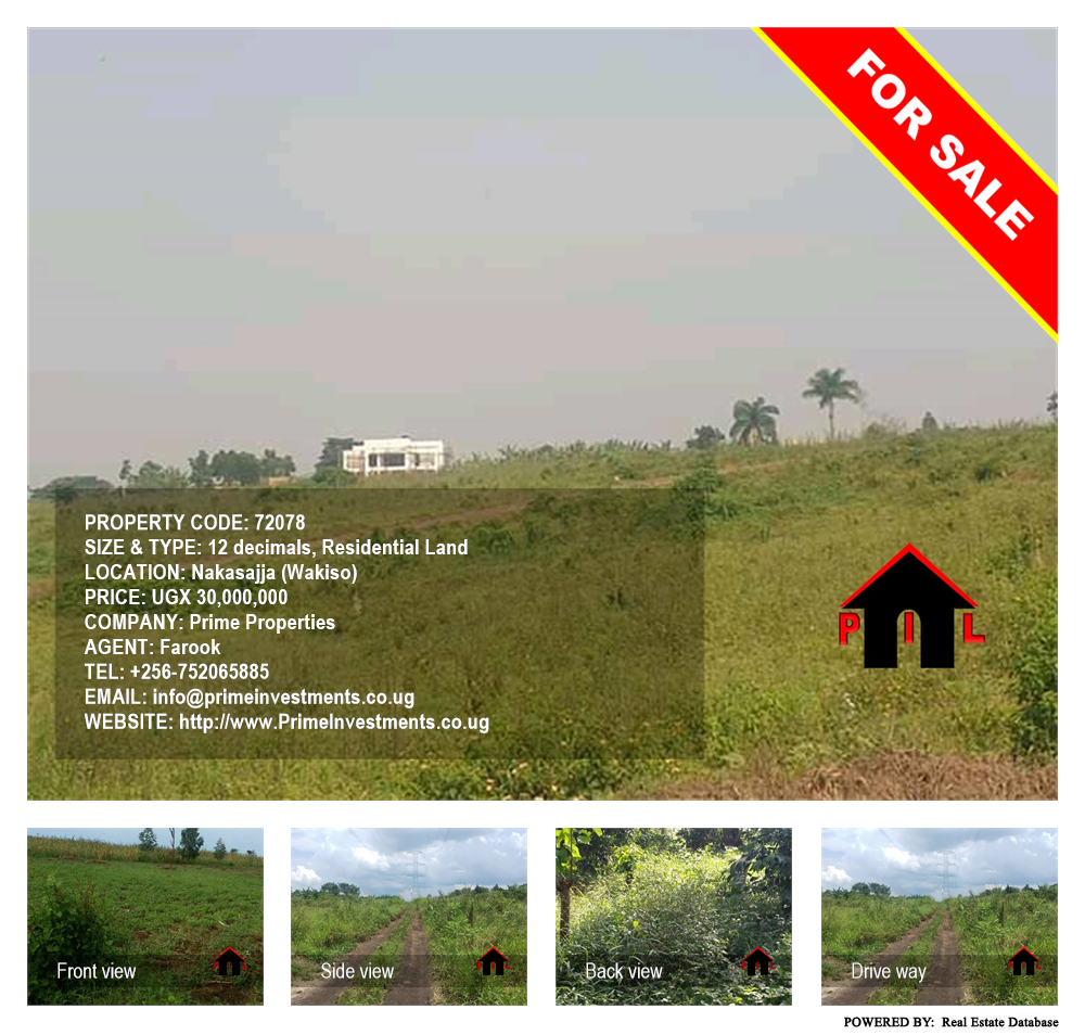 Residential Land  for sale in Nakassajja Wakiso Uganda, code: 72078