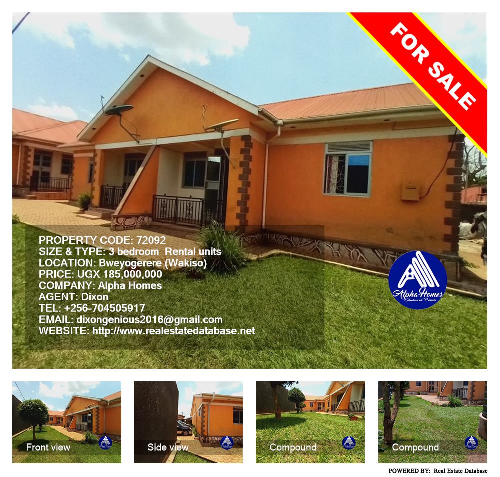 3 bedroom Rental units  for sale in Bweyogerere Wakiso Uganda, code: 72092