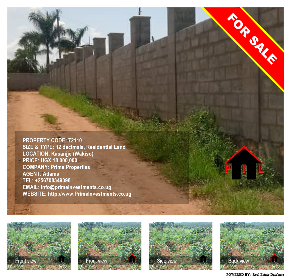 Residential Land  for sale in Kasanjje Wakiso Uganda, code: 72110