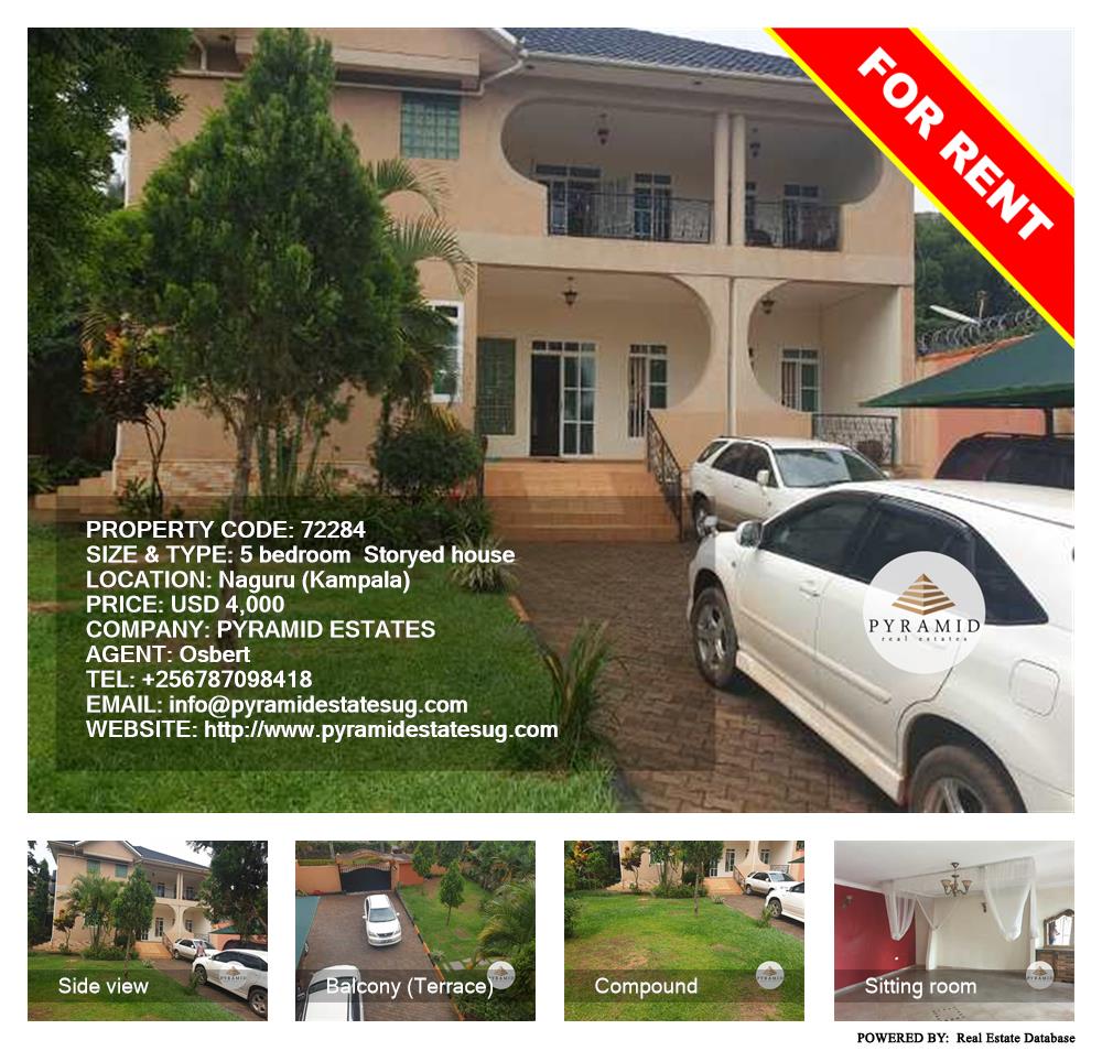 5 bedroom Storeyed house  for rent in Naguru Kampala Uganda, code: 72284