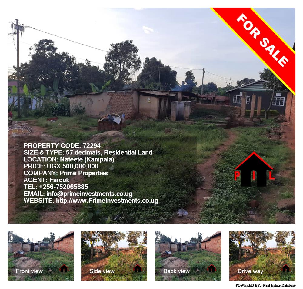 Residential Land  for sale in Nateete Kampala Uganda, code: 72294