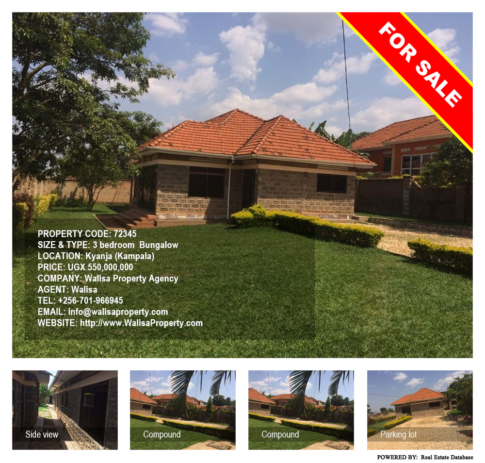 3 bedroom Bungalow  for sale in Kyanja Kampala Uganda, code: 72345