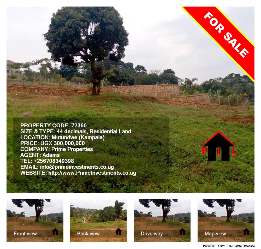 Residential Land  for sale in Mutundwe Kampala Uganda, code: 72360
