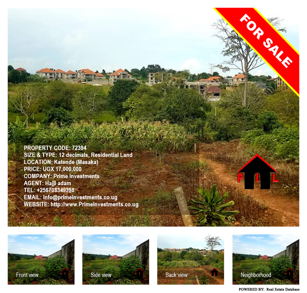 Residential Land  for sale in Katende Masaka Uganda, code: 72394