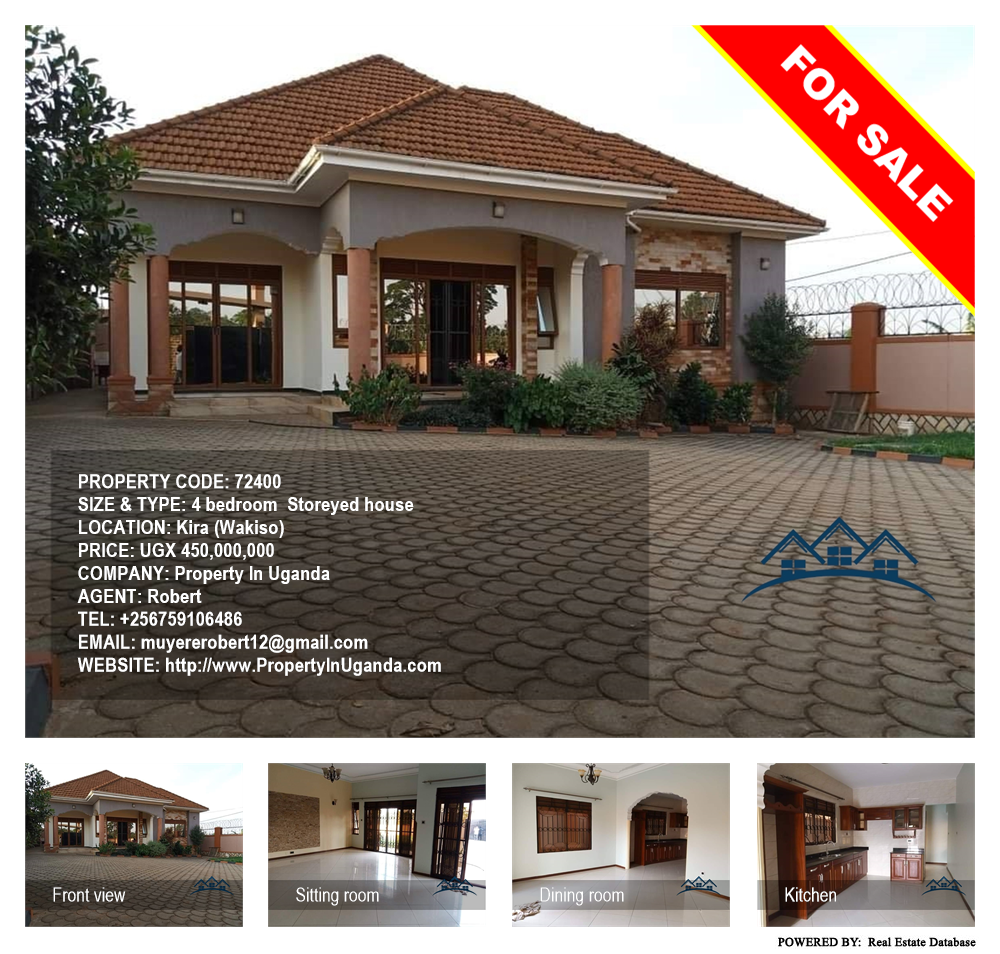 4 bedroom Storeyed house  for sale in Kira Wakiso Uganda, code: 72400