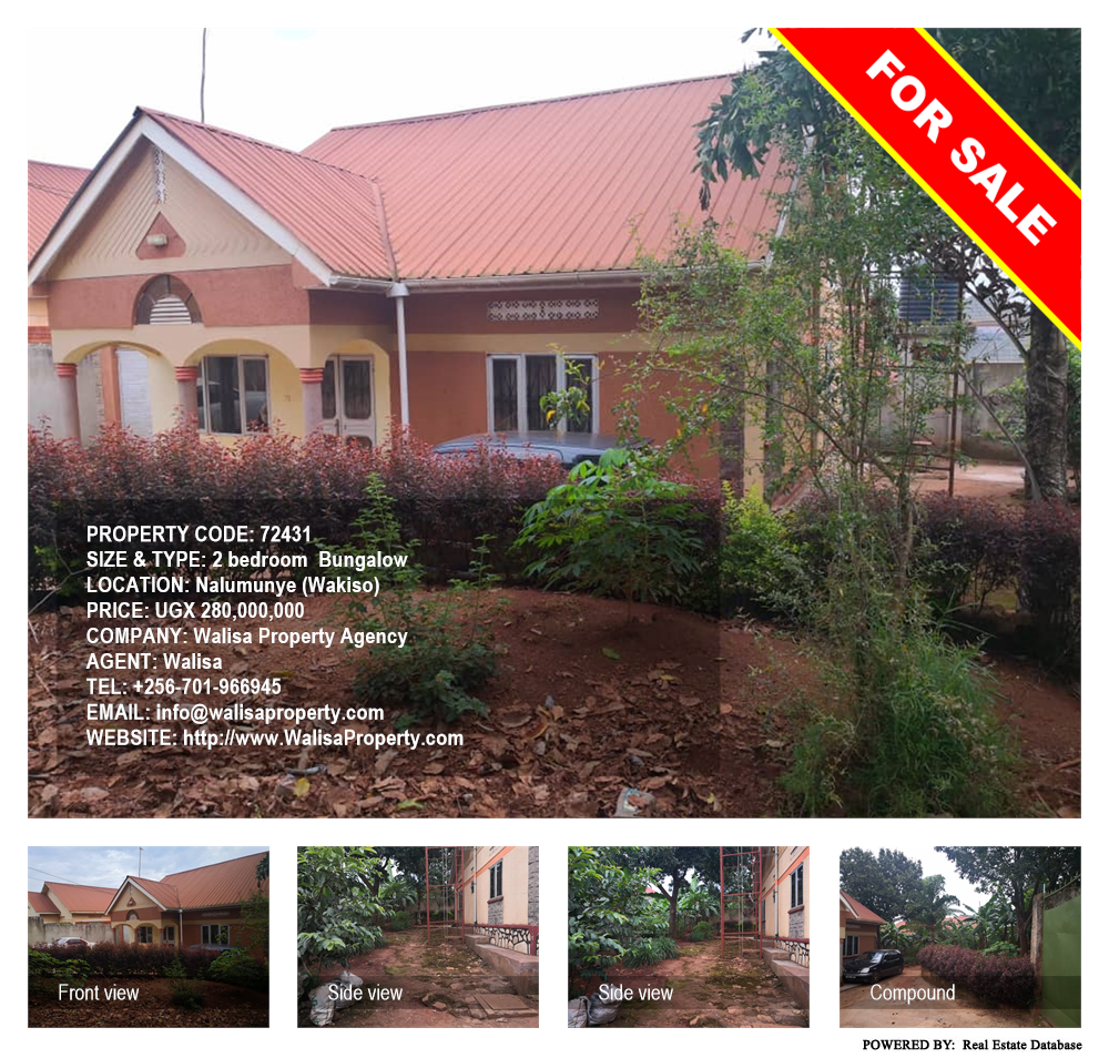 2 bedroom Bungalow  for sale in Nalumunye Wakiso Uganda, code: 72431