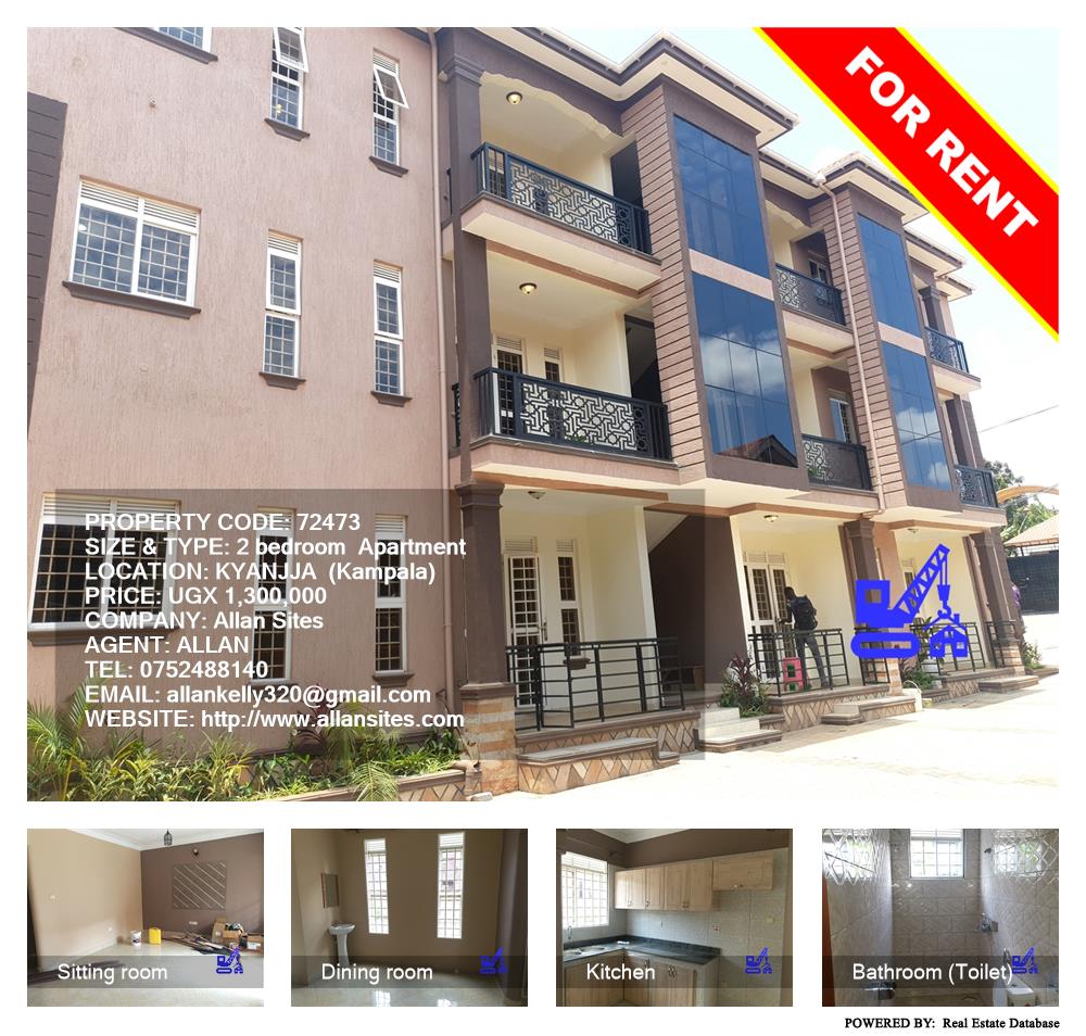 2 bedroom Apartment  for rent in Kyanja Kampala Uganda, code: 72473